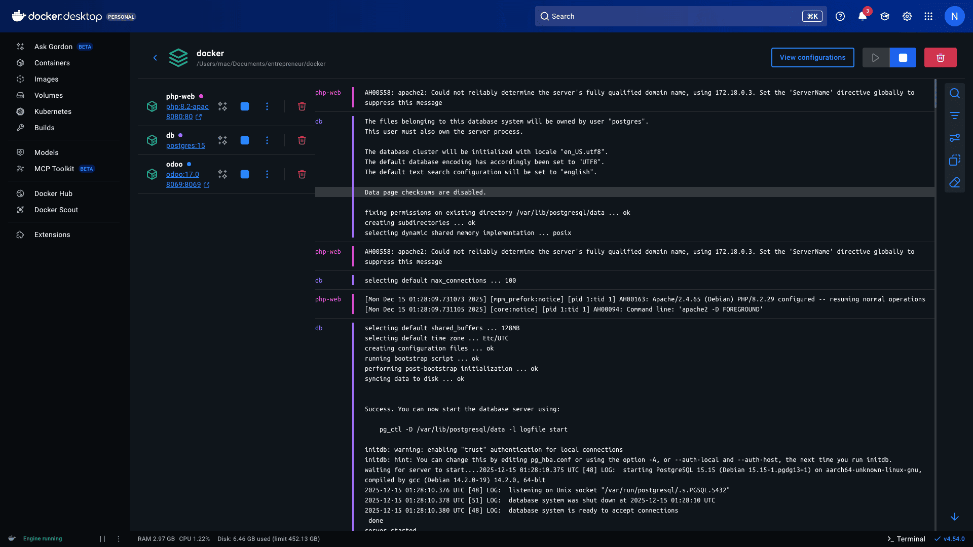 Dashboard Docker Full Running