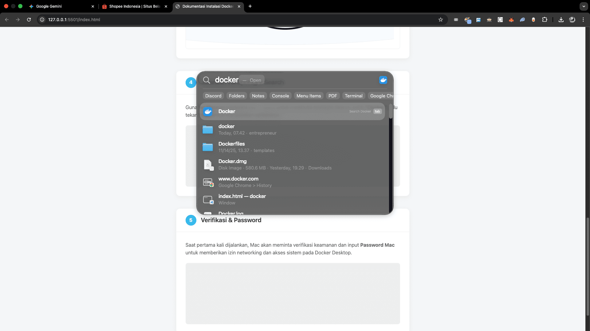 Spotlight Search Docker