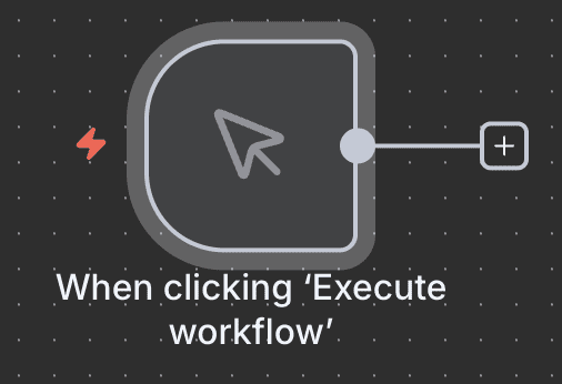 Mencari dan memilih node Trigger manually di panel node.