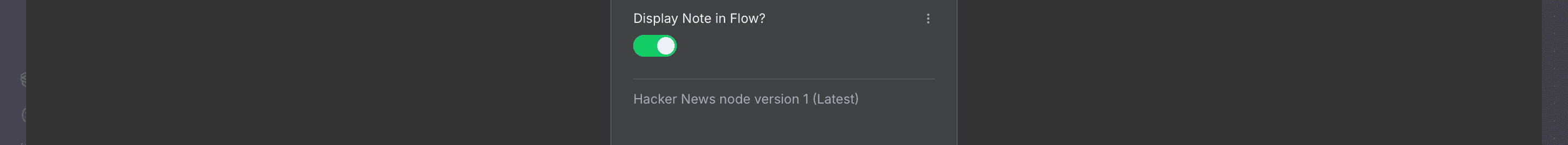 Mengaktifkan toggle 'Display note in flow?'.