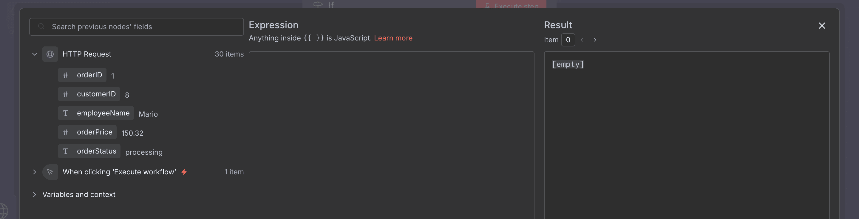 Mengklik ikon 'Open Expression Editor' (ikon tautan).
